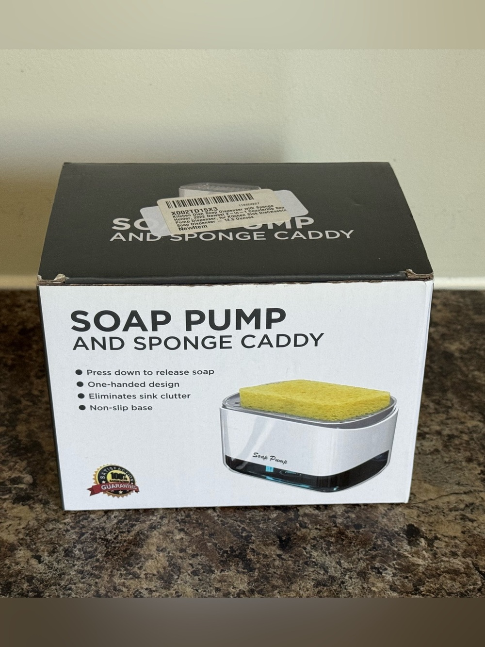 Soap Pump and Sponge Caddy - White